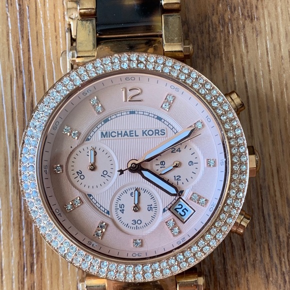 Michael Kors Rose Gold Tortoise Parker Watch main image 5